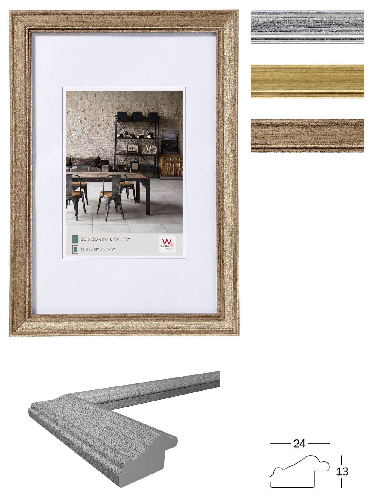 Lounge Designrahmen 10x15 cm STAHL