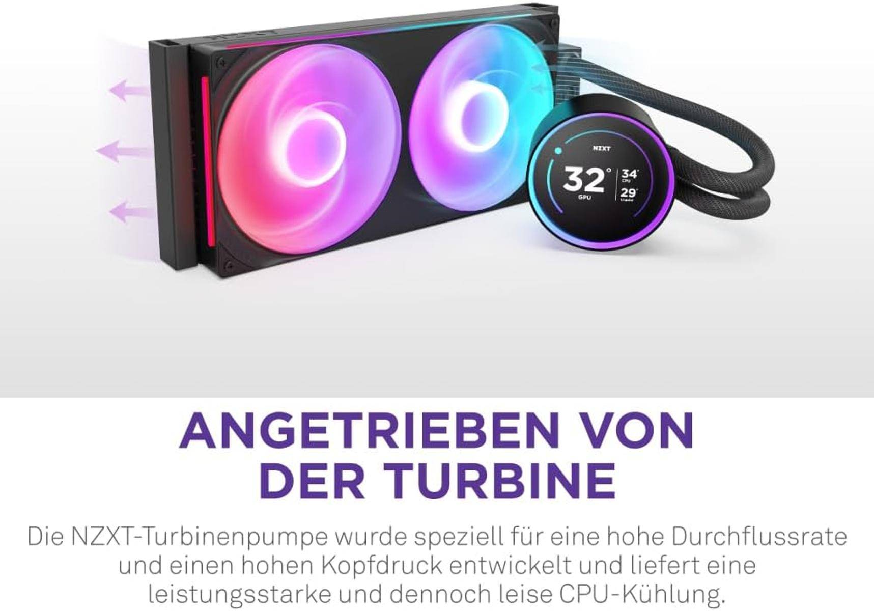NZXT Kraken Serie AIO CPU-Flüssigkeitskühler LCD-Display Lüfter Elite 280 RGB