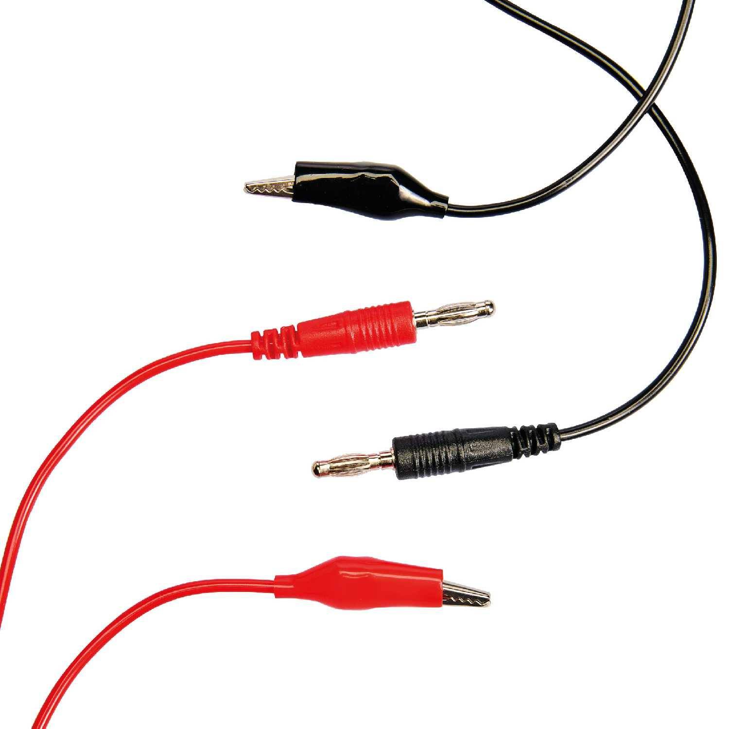 Messleitungen, 4mm Stecker - Krokodilklemme, 80cm, rot/schwarz