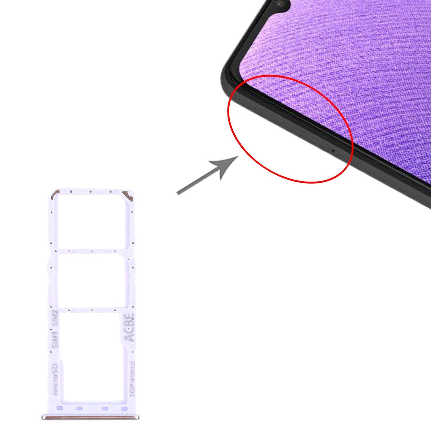 Sim Karten Halter für Samsung Galaxy A32 A325 Lila Card Tray Micro SD Ersatzteil