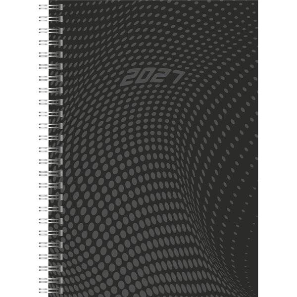 Buchkalender Modell Timing 1 14,8x21cm 1 Woche/2 Seiten PP-Einband schwarz 2027