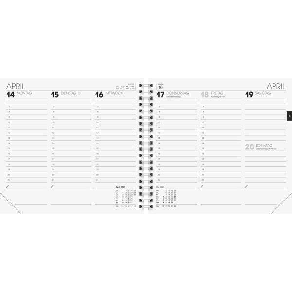 Quadratkalender 762 16,2x15cm 1 Woche/2 Seiten Karton-Umschlag weiß 2027
