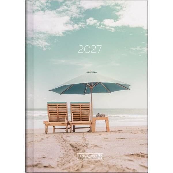 Buchkalender 796 A5 1 Woche/2 Seiten Grafik-Einband Sunbeds 2027