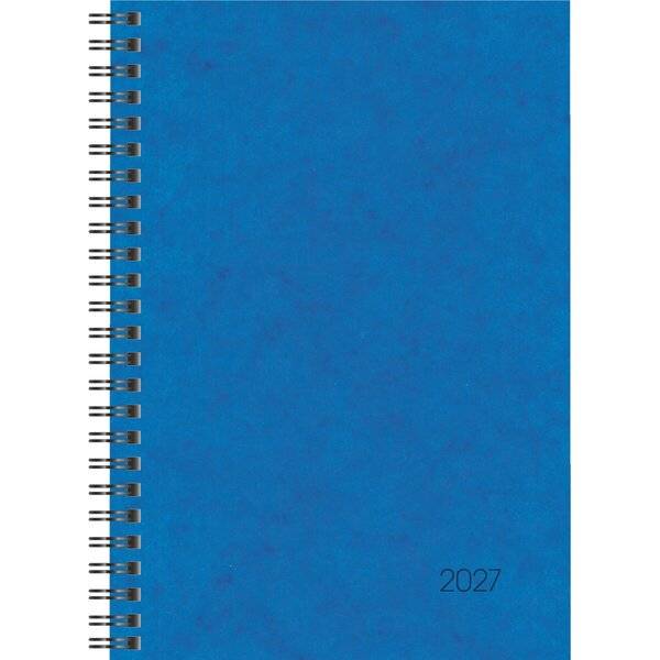 Buchkalender 796 A5 1 Woche/2 Seiten Karton-Einband blau 2027