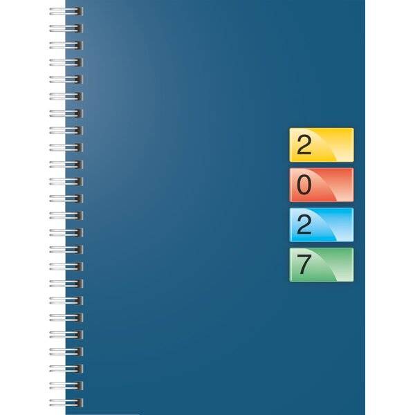 Buchkalender 796 Dataline A5 1 Woche/2 Seiten Karton-Einband blau 2027