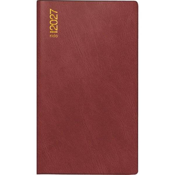 Taschenkalender Miniplaner d15 8,7x15,3cm 1 Monat/2 Seiten Schaumfolieneinband Catana weinrot 2027