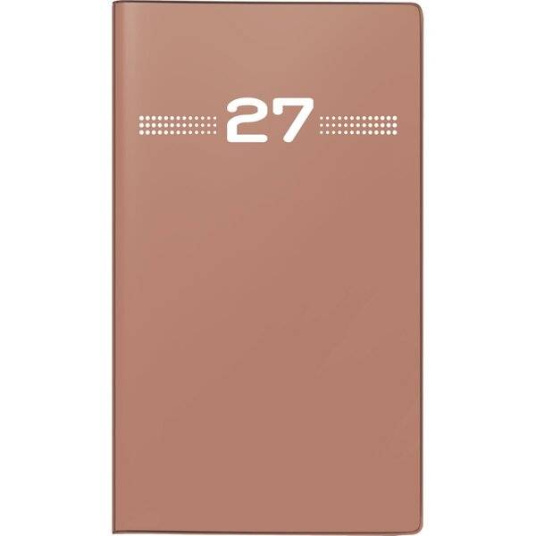 Taschenkalender Miniplaner d15 8,7x15,3cm 1 Monat/2 Seiten Kunststoff caramel 2027