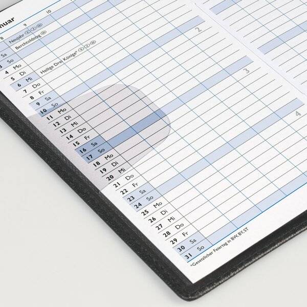 Taschenkalender 750 8,7x15,3cm 1 Monat/2 Seiten Kunststoff dunkelblau 2027