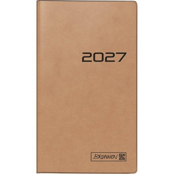 Taschenkalender 753 8,7x15,3cm 1 Monat/2 Seiten Karton braun 2027