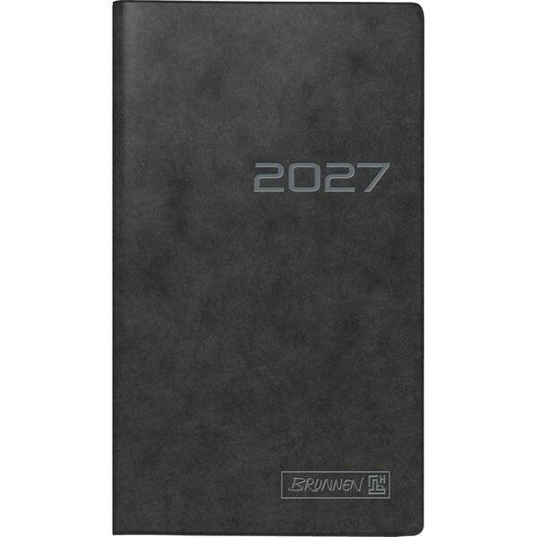 Taschenkalender 753 8,7x15,3cm 1 Monat/2 Seiten Karton schwarz 2027