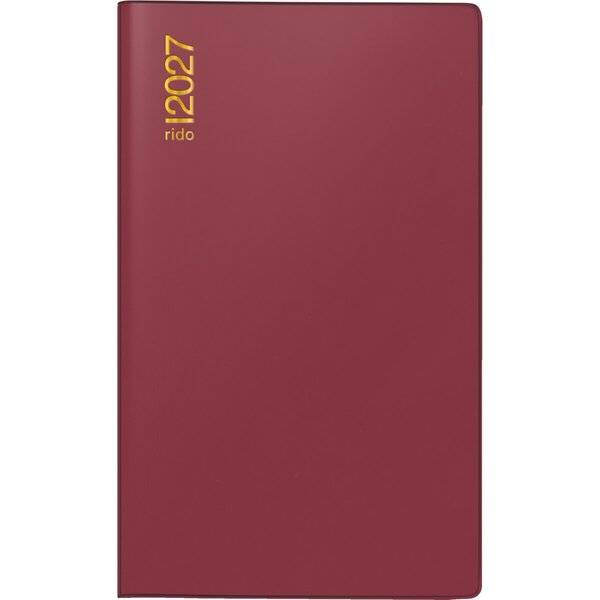 Taschenkalender uni-planer 10,4x15,3cm 1 Monat/2 Seiten Kunststoff bordeaux 2027