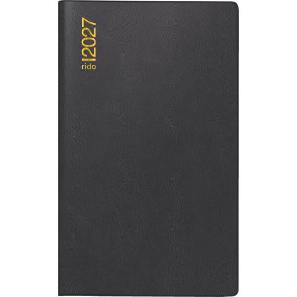 Taschenkalender uni-planer 10,4x15,3cm 1 Monat/2 Seiten Kunststoff schwarz 2027