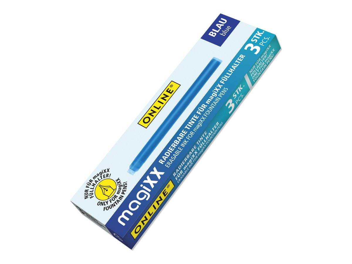 Blue MaxxiX Online 3,5 mm Druckbleistift in einer weiß-blauen Schachtel mit gelbem ONLINE-Branding verpackt.