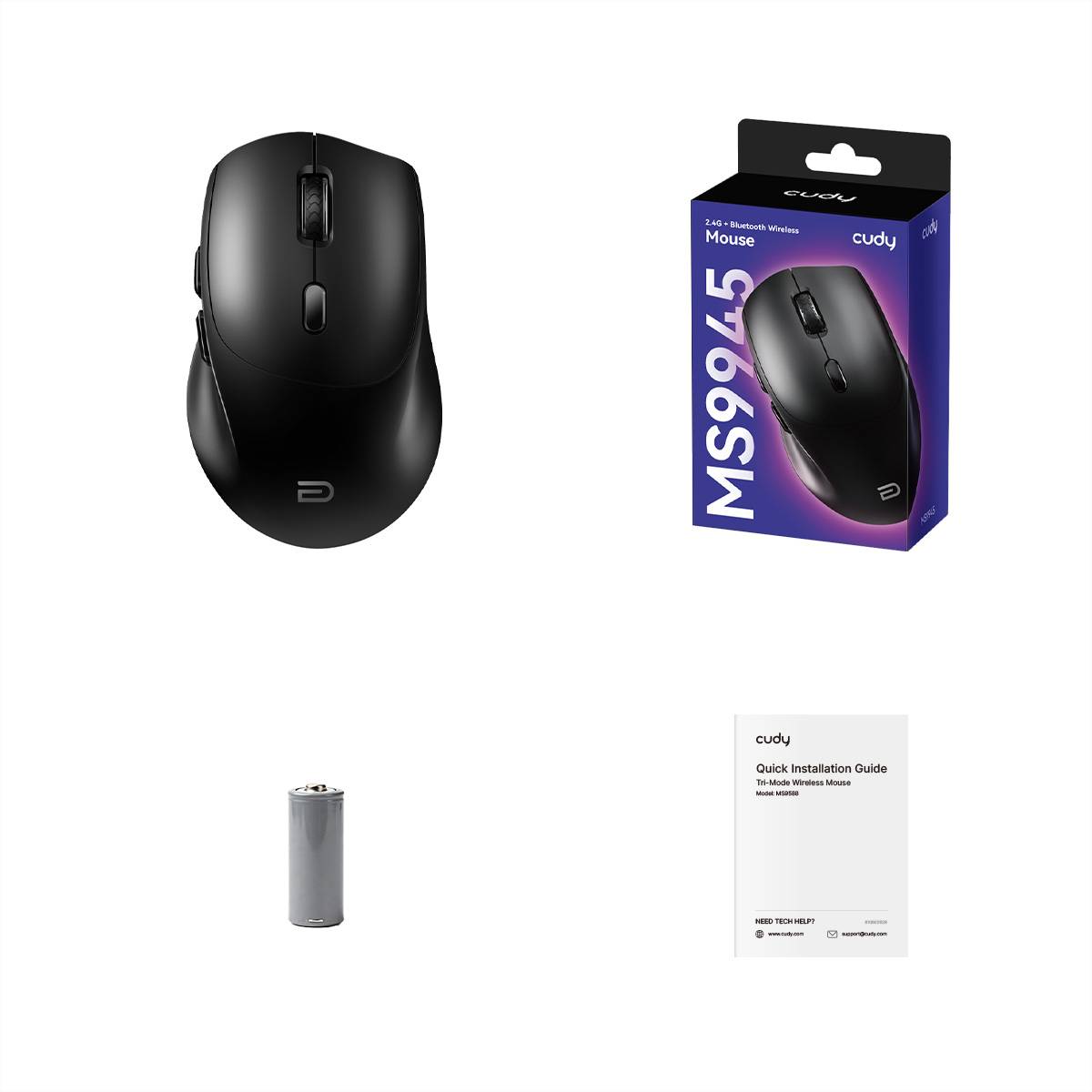 CUDY MS9945_Black 2.4G/Bluetooth Maus