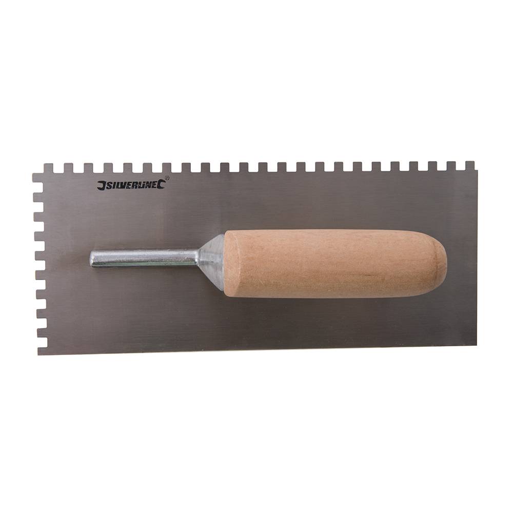 Zahnkelle 280 x 120 mm mit 6 mm Zahnung und Holzgriff