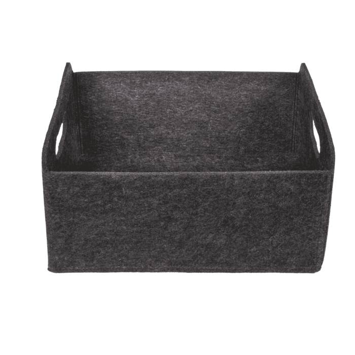 2 x Filz Aufbewahrungsbox 31 x 25 x 15 cm dunkelgrau