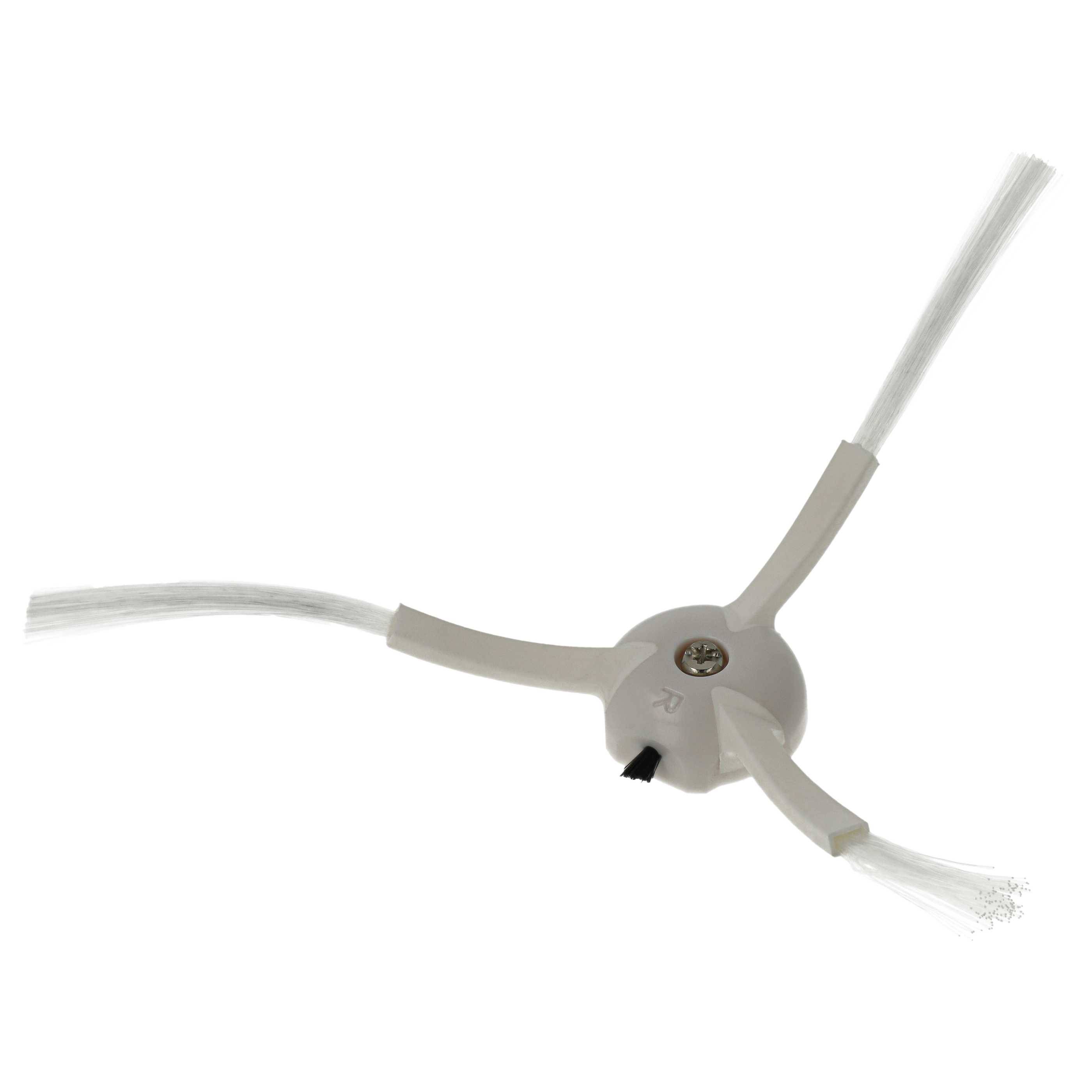 vhbw 2x Seitenbürste kompatibel mit Lubluelu SL60D Saugroboter - Reinigungsbürsten Set, links/rechts, weiß, 3-armig