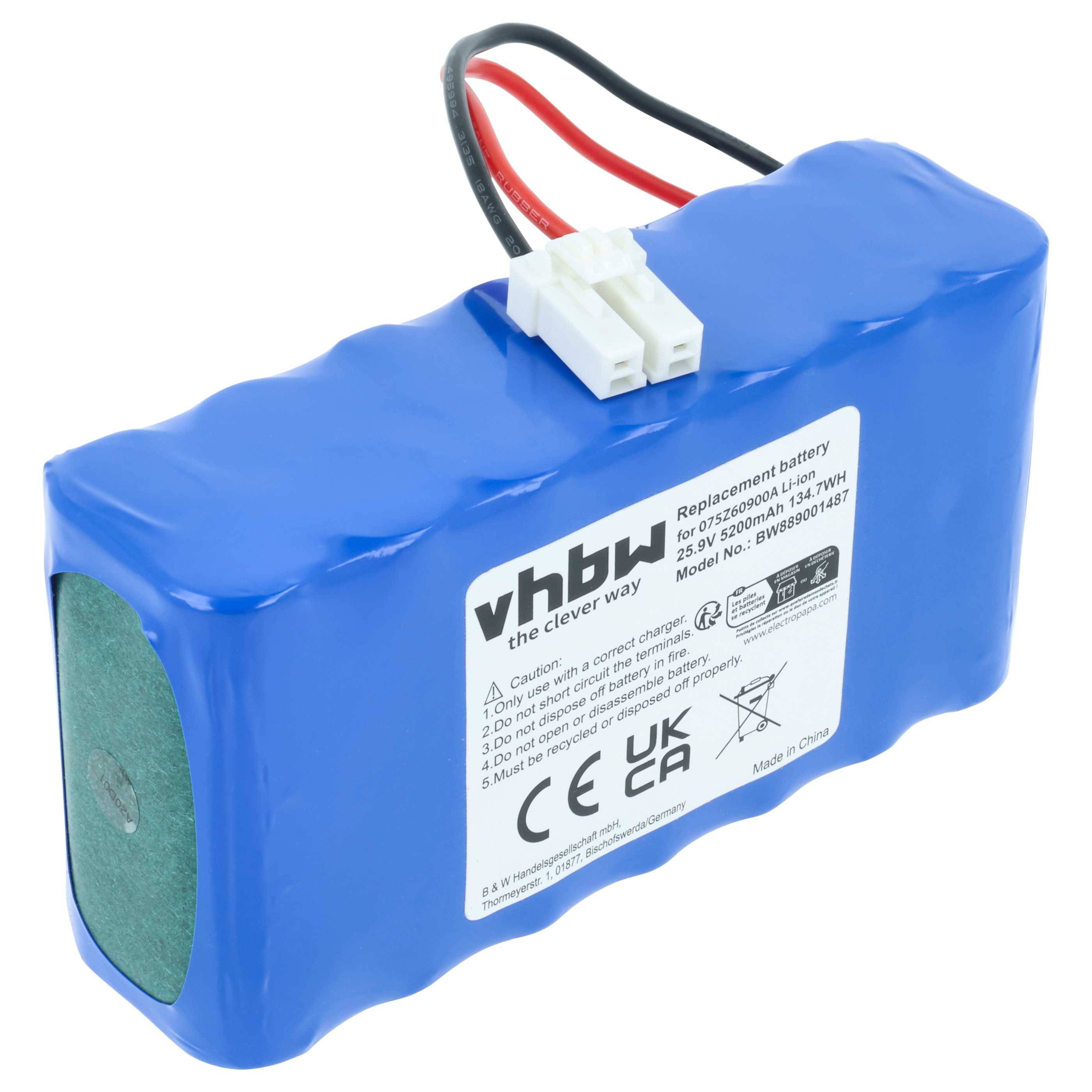 vhbw Akku kompatibel mit Ambrogio L15 Rasenroboter Rasenmäher (5200mAh 25,9V Li-Ion)