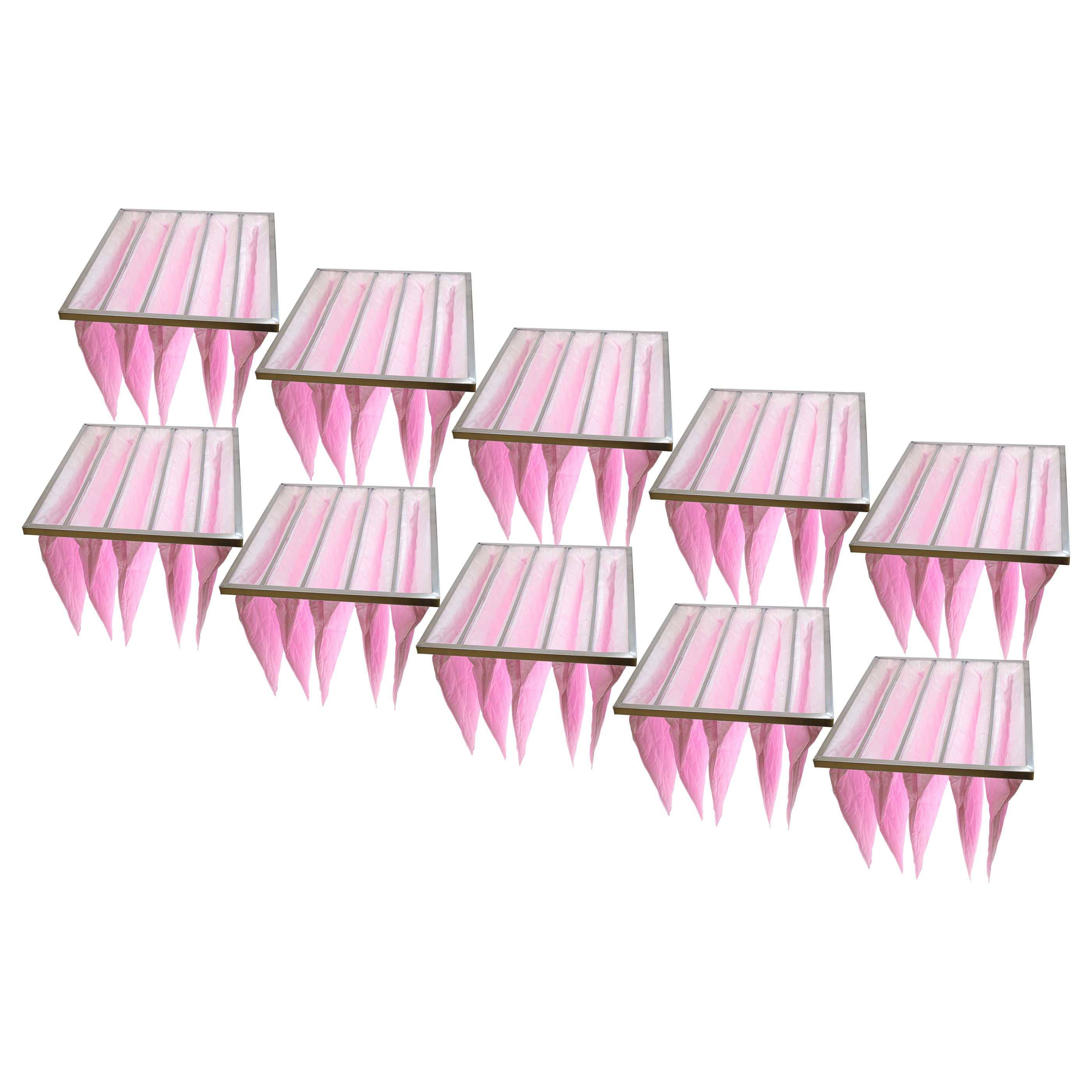 vhbw 10x Taschenfilter für Klima- und Lüftungsanlagen - Filter F7, 49 x 59,2 x 36 cm Rosa