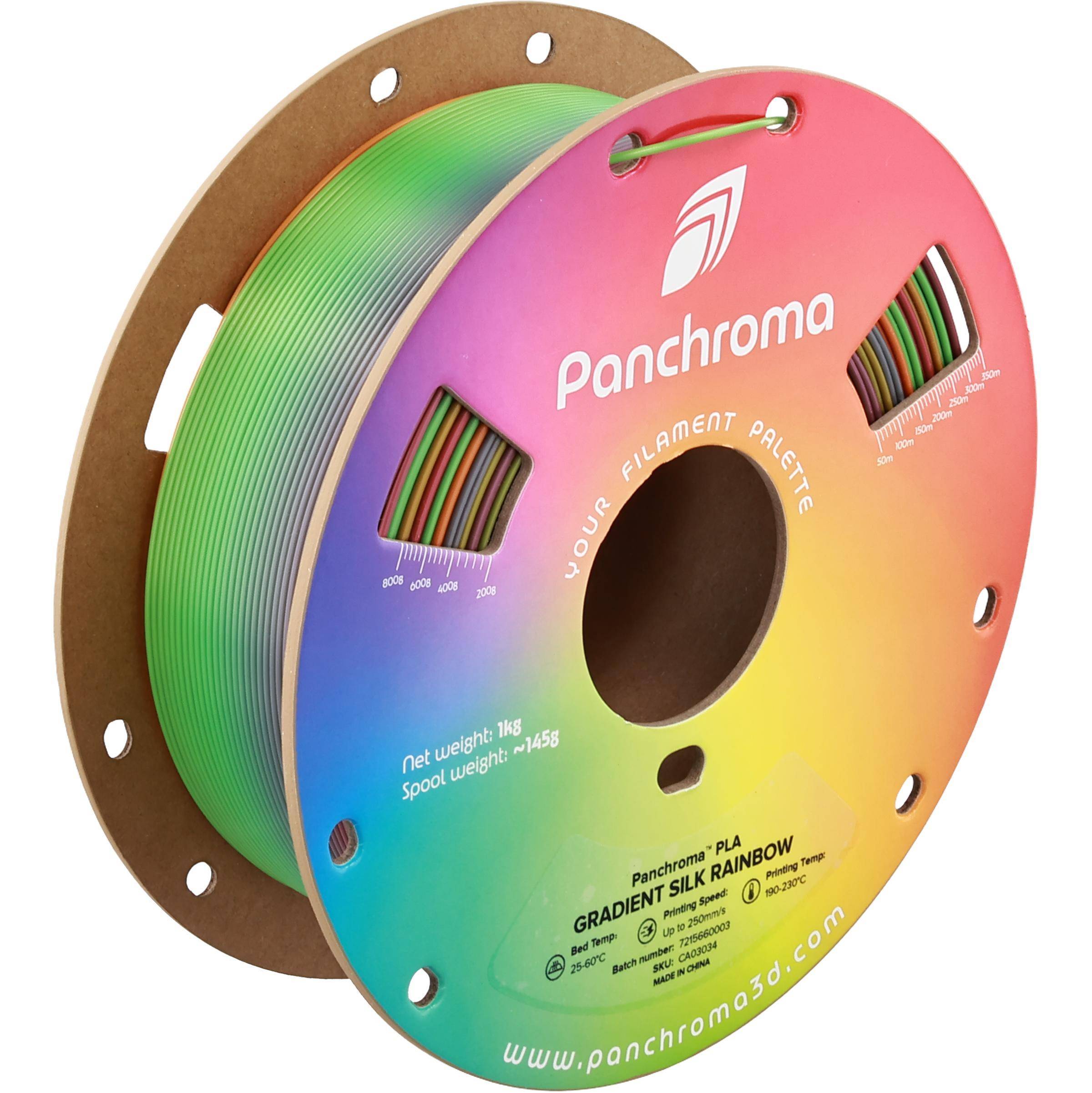 Polymaker Panchroma Gradient Silk PLA Filament, 1,75mm, 1kg - Farbton: Gradient Silk Rainbow