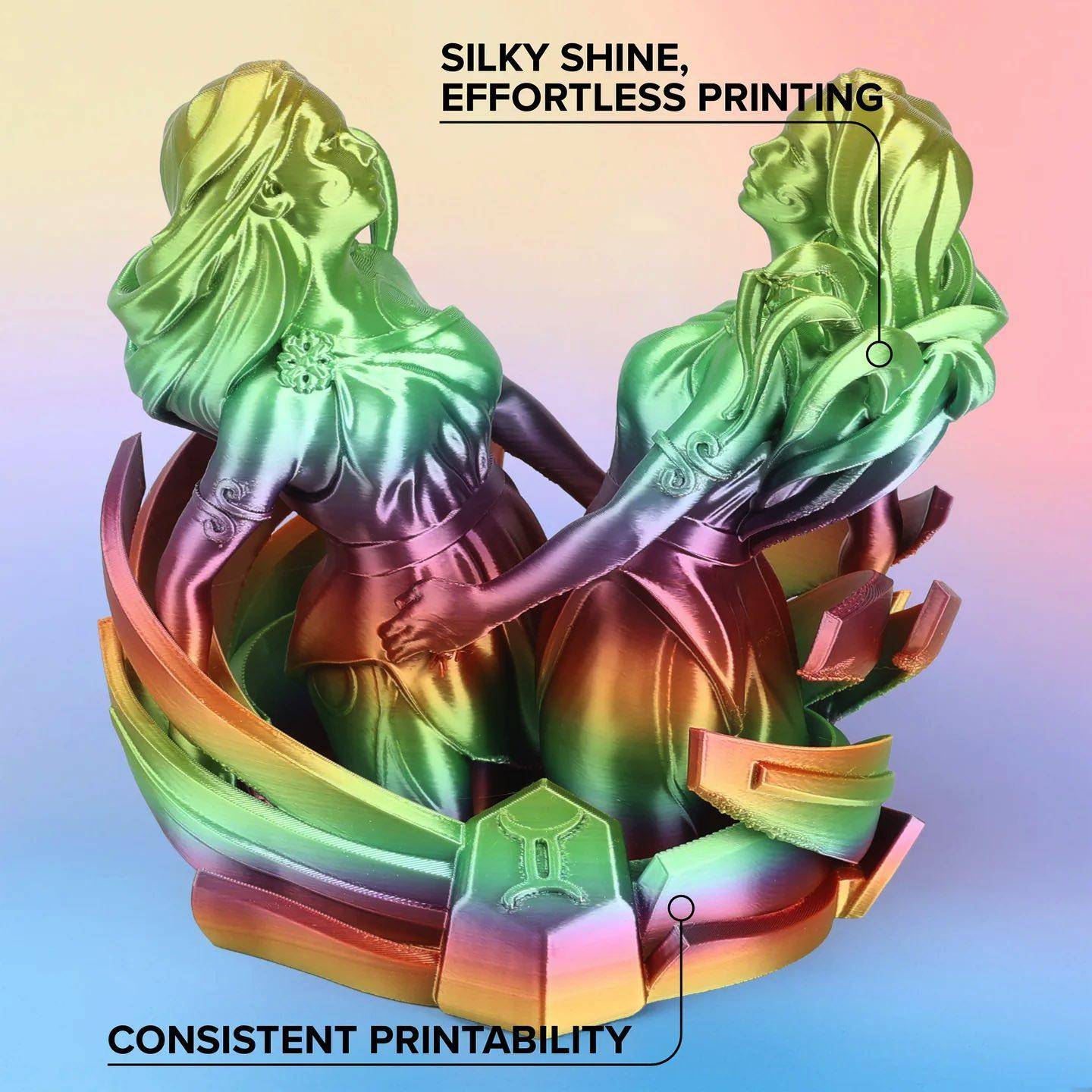 Polymaker Panchroma Gradient Silk PLA Filament, 1,75mm, 1kg - Farbton: Gradient Silk Rainbow