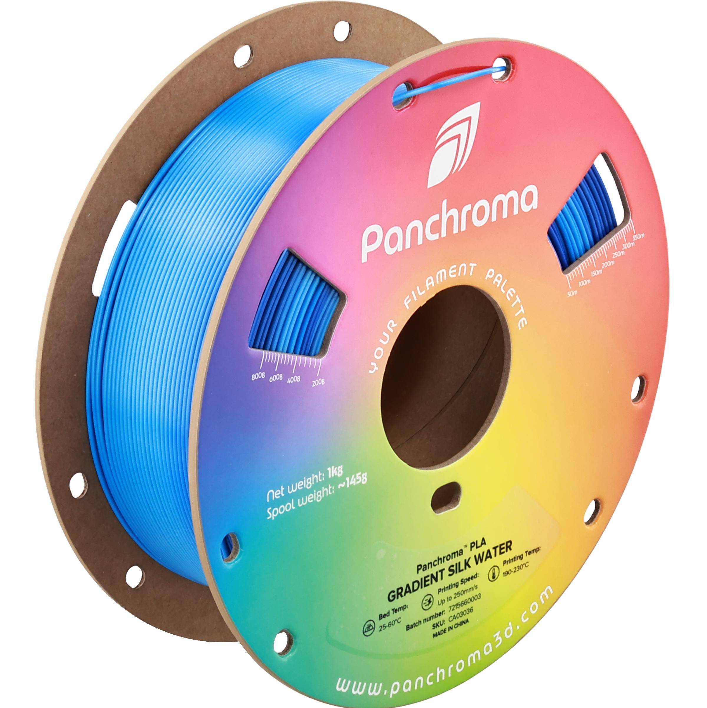 Polymaker Panchroma Gradient Silk PLA Filament, 1,75mm, 1kg - Farbton: Gradient Silk Water