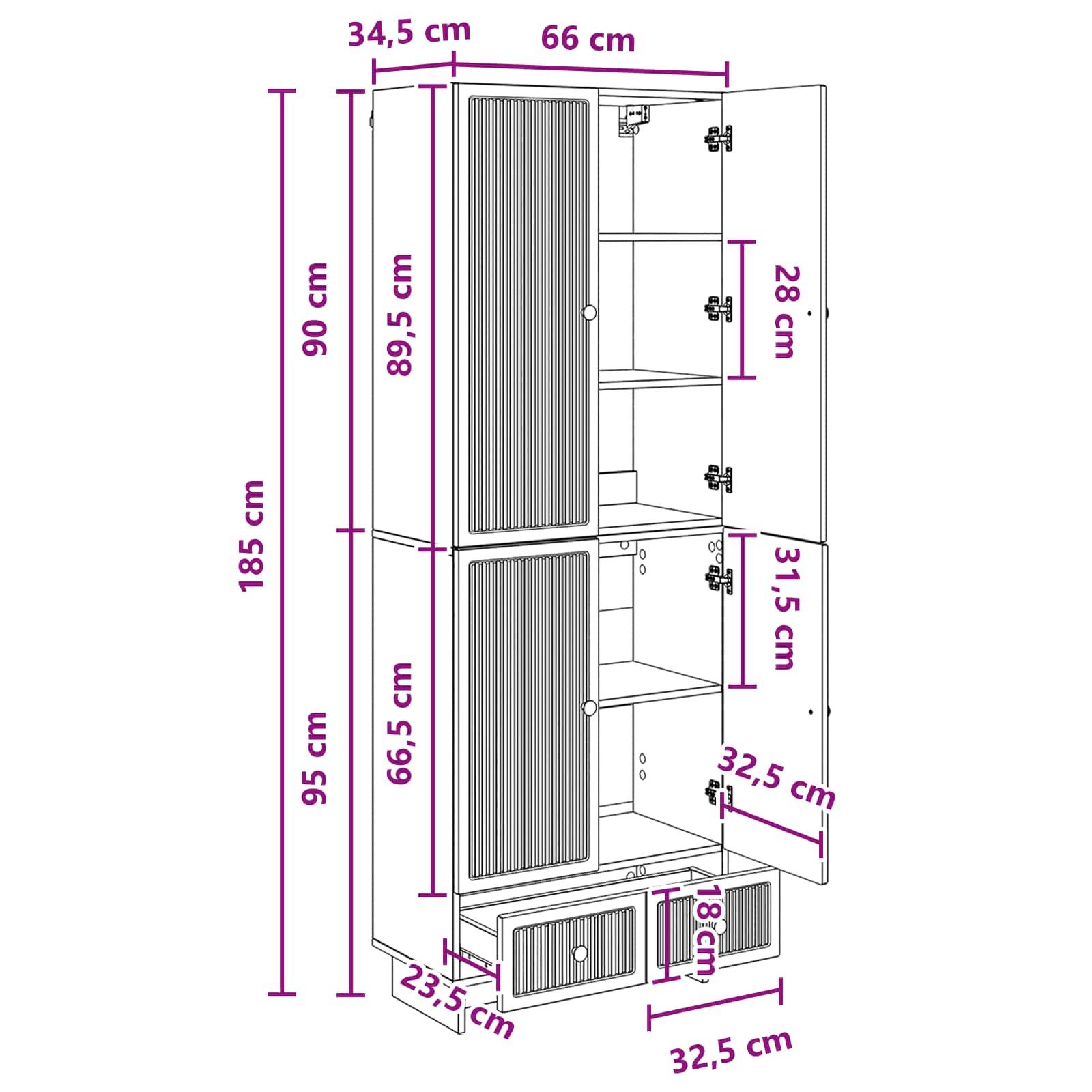 vidaXL Schrankset 2 Stk. Artisan-Eiche Holzwerkstoff