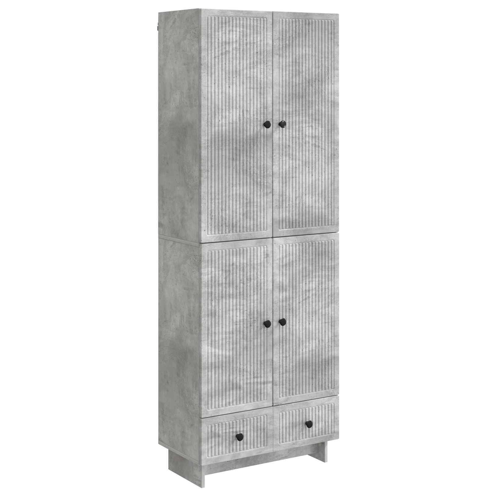 vidaXL Schrankset 2 pcs Betongrau 66 x 34,5 x 95 cm Holzwerkstoff