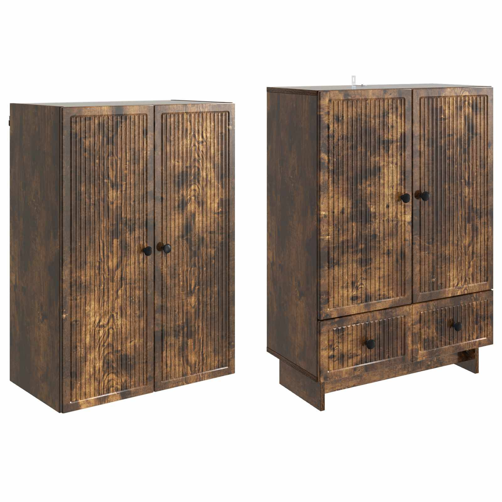 vidaXL Schrankset 2 pcs Geräucherte Eiche 66 x 34,5 x 95 cm