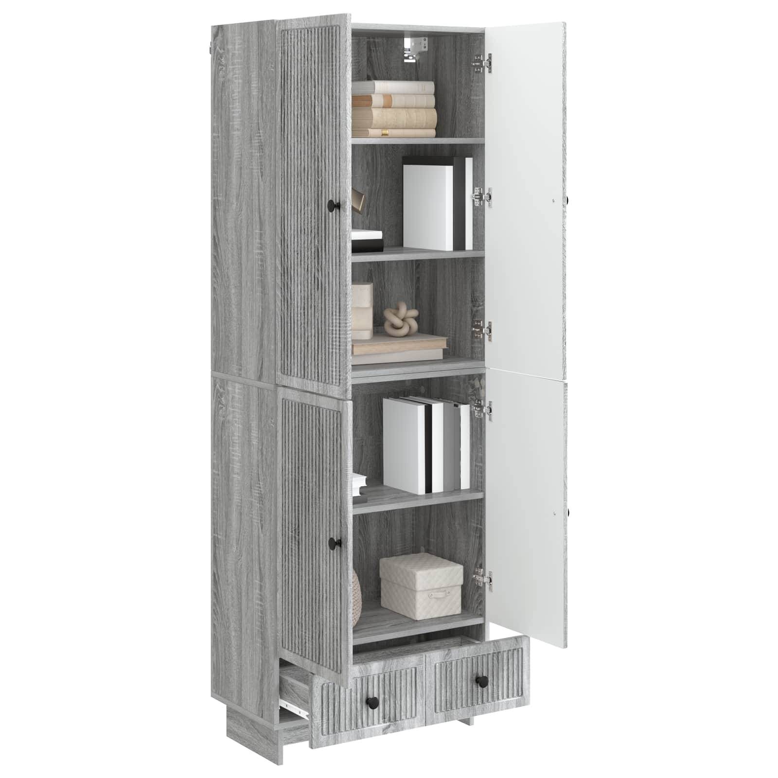vidaXL Schrankset 2 pcs Grau Sonoma 66 x 34,5 x 95 cm Holzwerkstoff