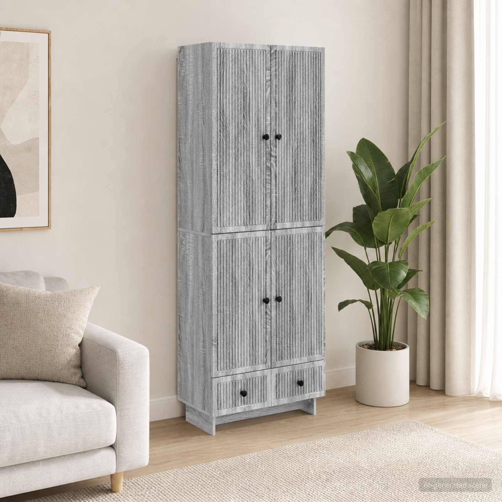 vidaXL Schrankset 2 pcs Grau Sonoma 66 x 34,5 x 95 cm Holzwerkstoff