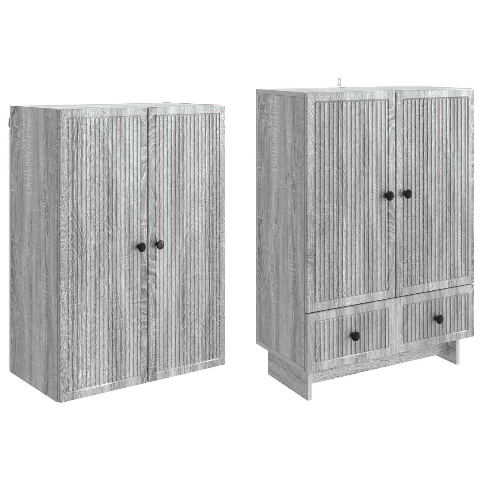 vidaXL Schrankset 2 pcs Grau Sonoma 66 x 34,5 x 95 cm Holzwerkstoff