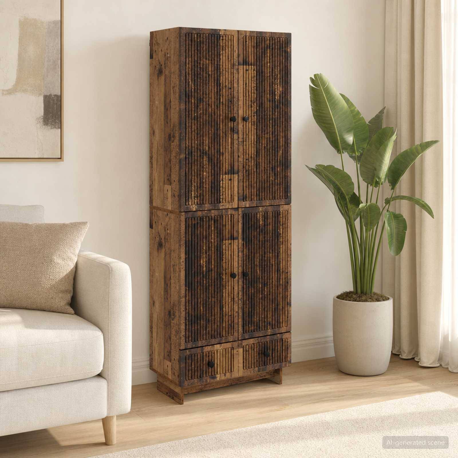 vidaXL Schrankset 2 pcs Altholz 66 x 34,5 x 95 cm Holzwerkstoff