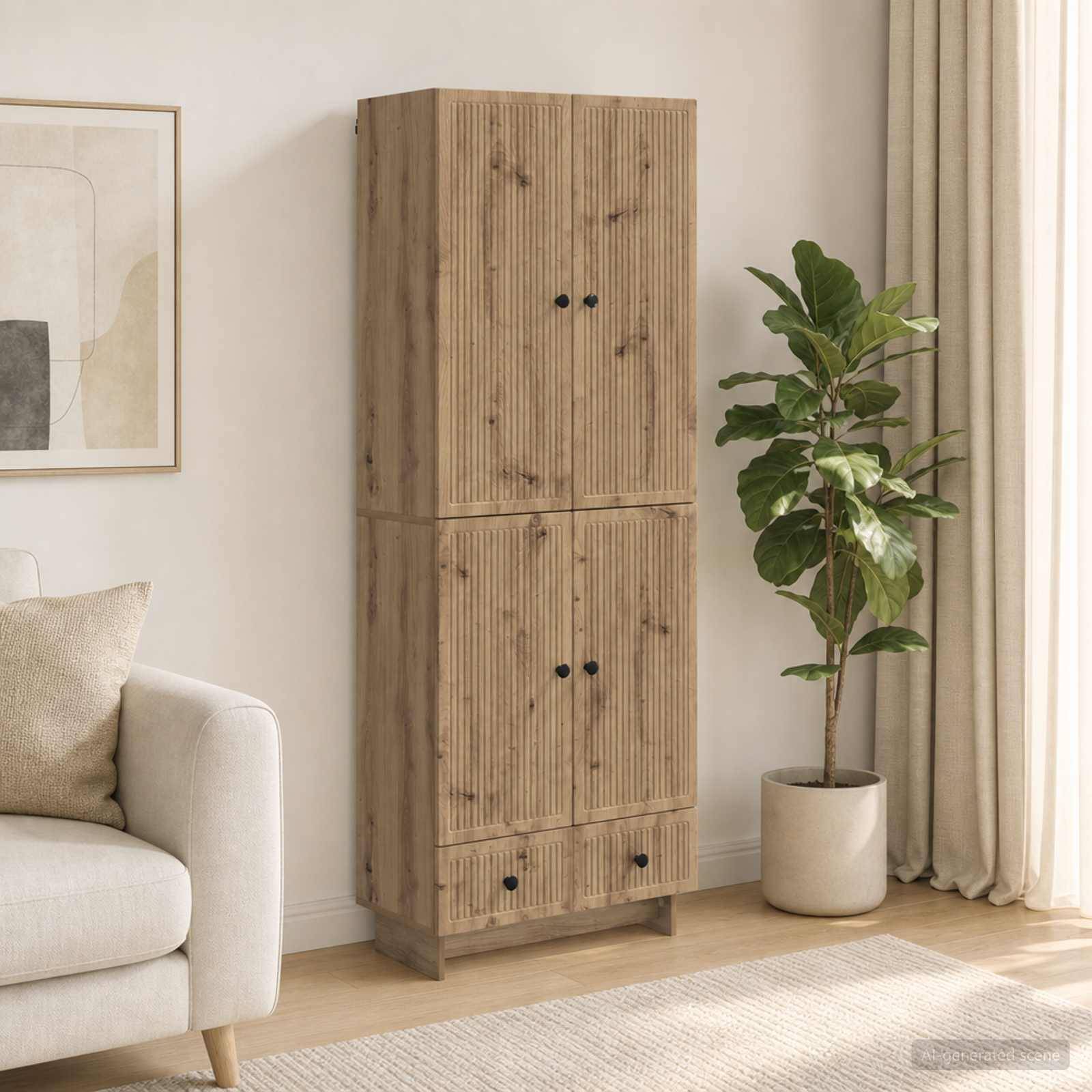 vidaXL Schrankset 2 Stk. Artisan-Eiche Holzwerkstoff