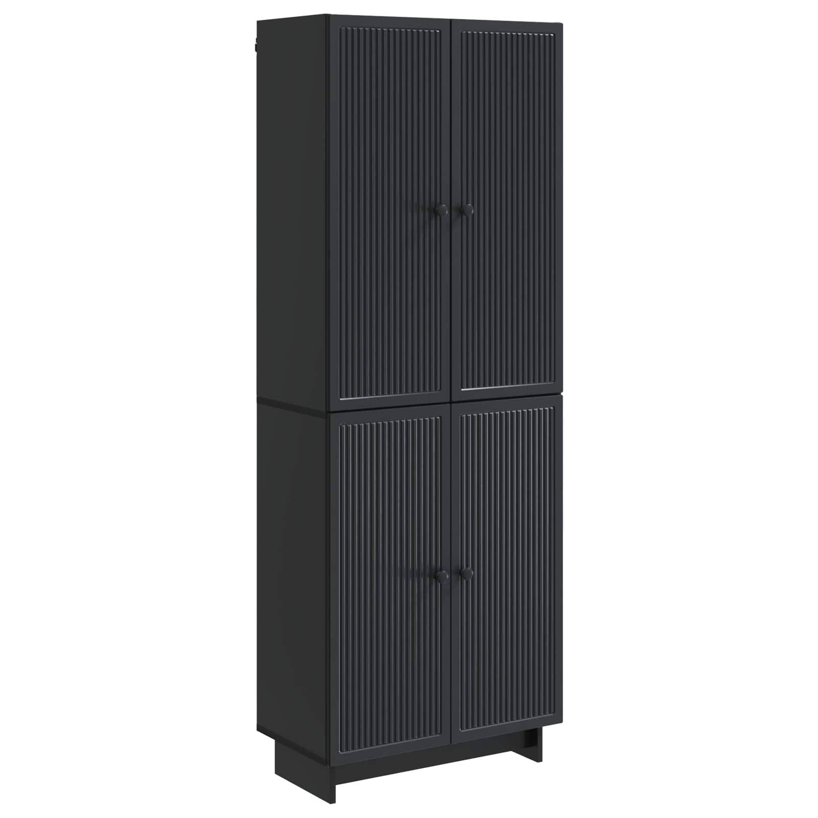 vidaXL Schrankset 2 pcs Schwarz 66 x 34,5 x 90 cm Holzwerkstoff