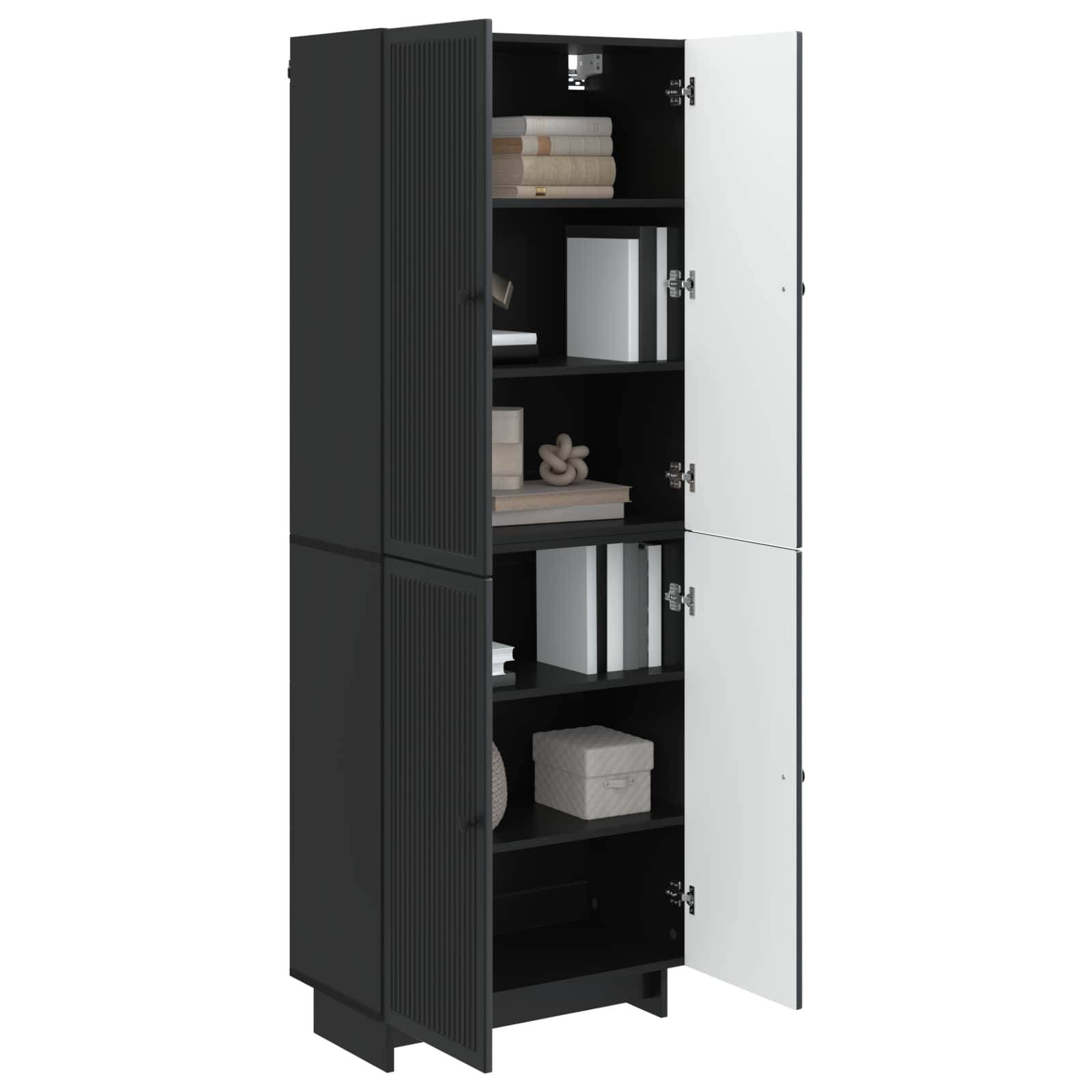 vidaXL Schrankset 2 pcs Schwarz 66 x 34,5 x 90 cm Holzwerkstoff