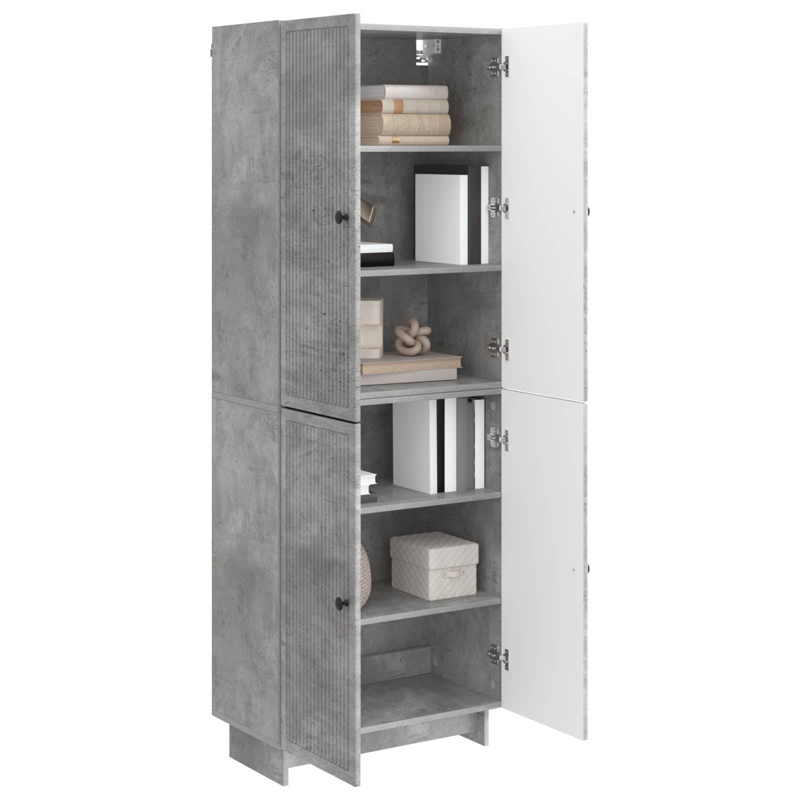 vidaXL Schrankset 2 pcs Betongrau 66 x 34,5 x 90 cm Holzwerkstoff
