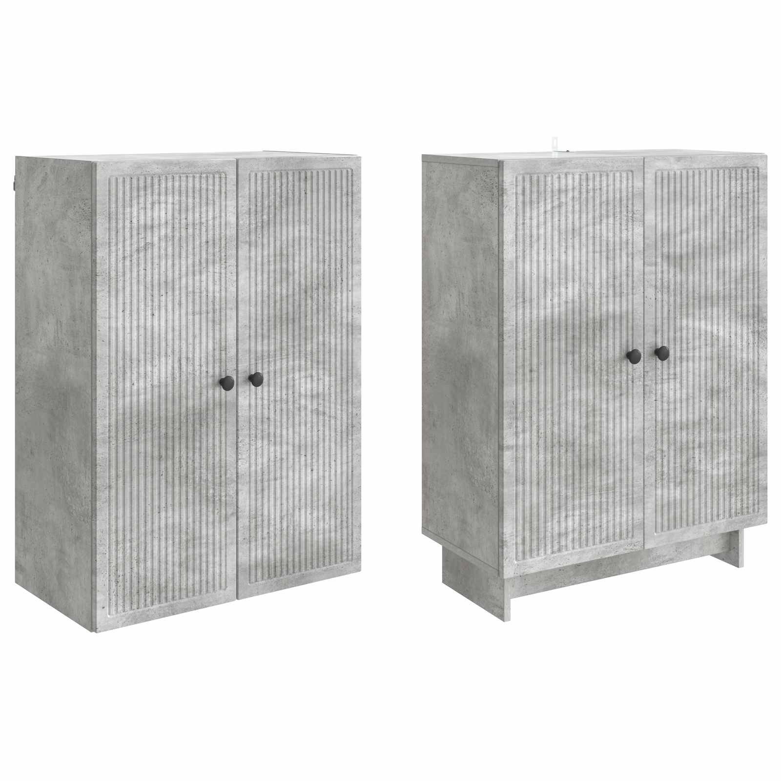 vidaXL Schrankset 2 pcs Betongrau 66 x 34,5 x 90 cm Holzwerkstoff