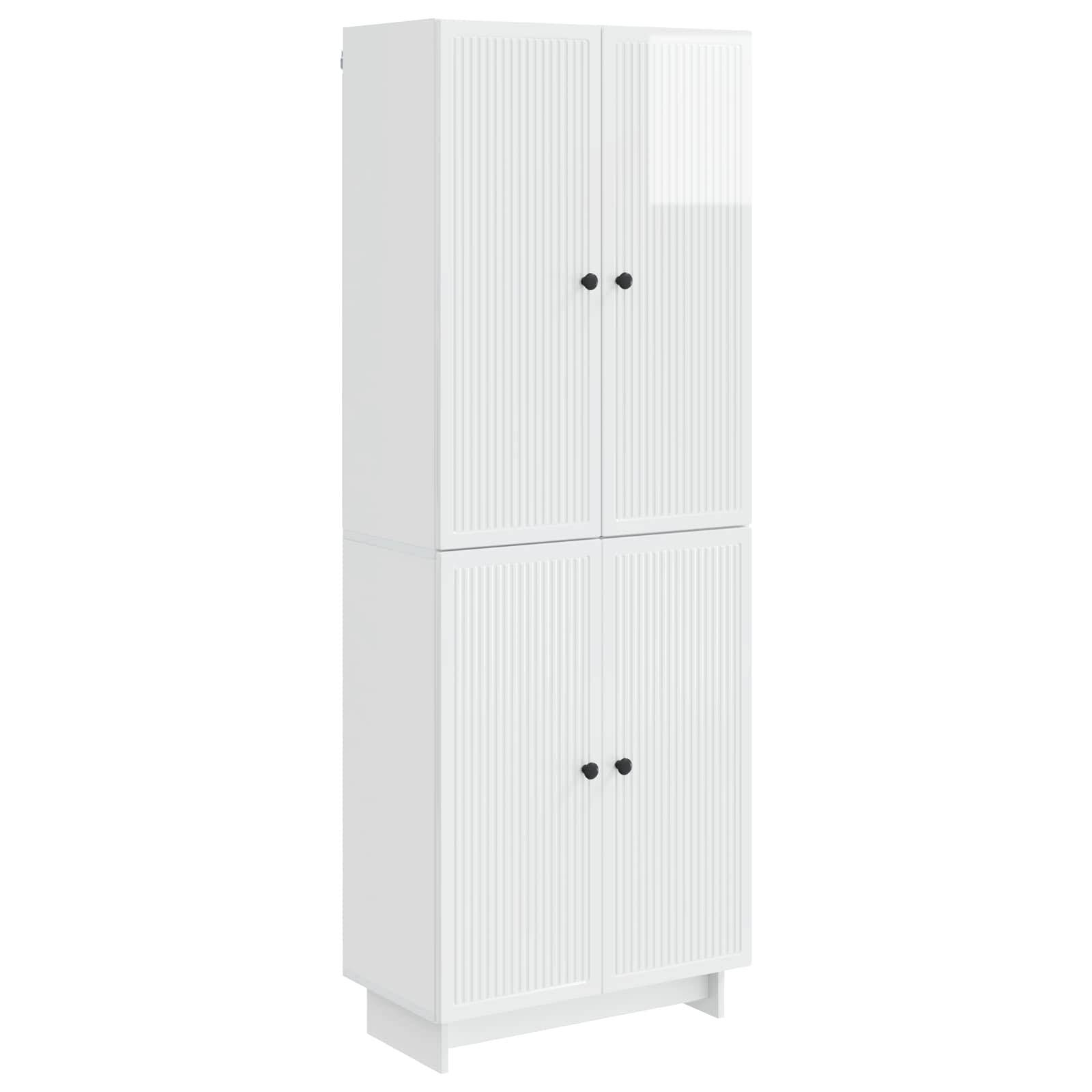 vidaXL Schrankset 2 pcs Hochglanz Weiß 66 x 34,5 x 90 cm Holzwerkstoff