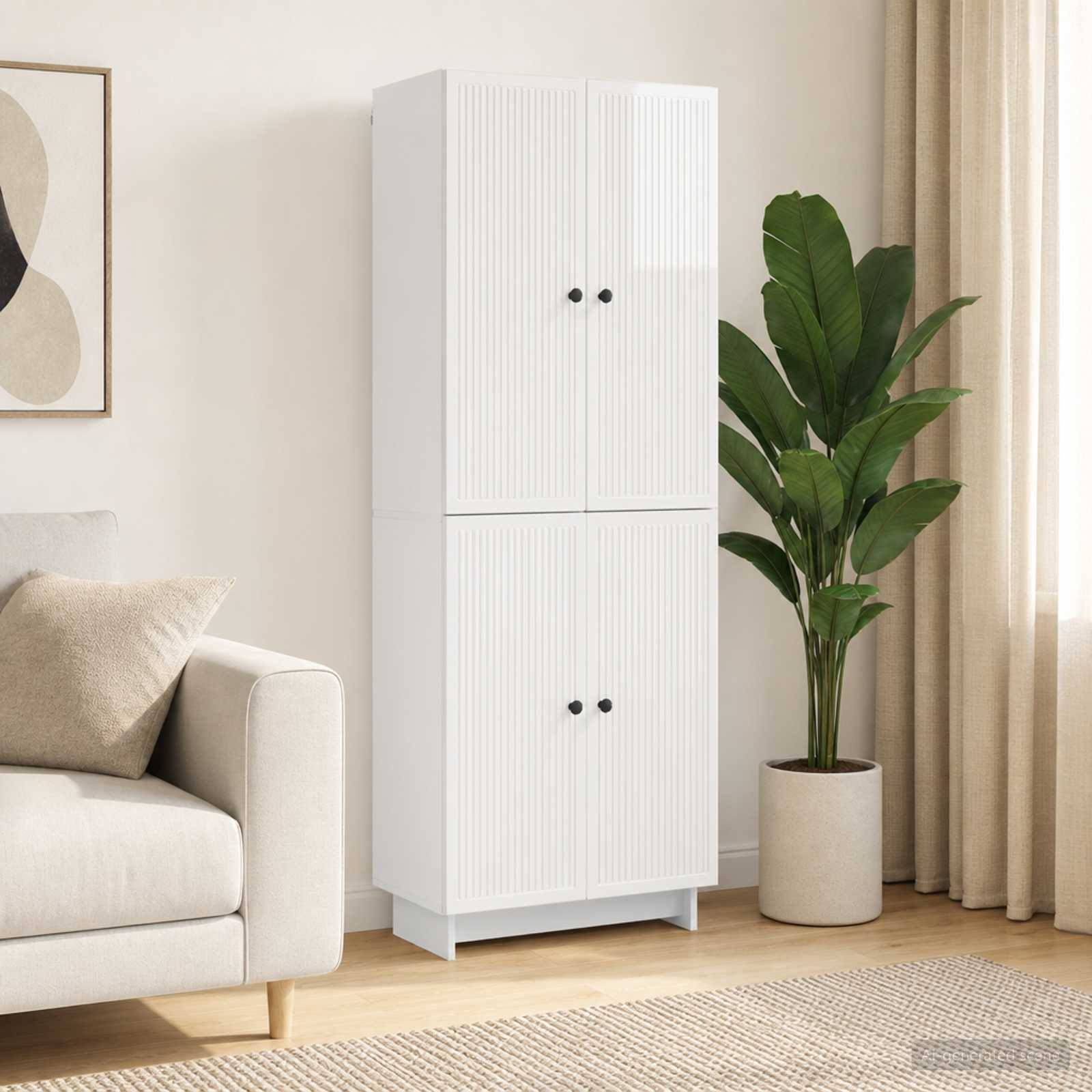 vidaXL Schrankset 2 pcs Hochglanz Weiß 66 x 34,5 x 90 cm Holzwerkstoff