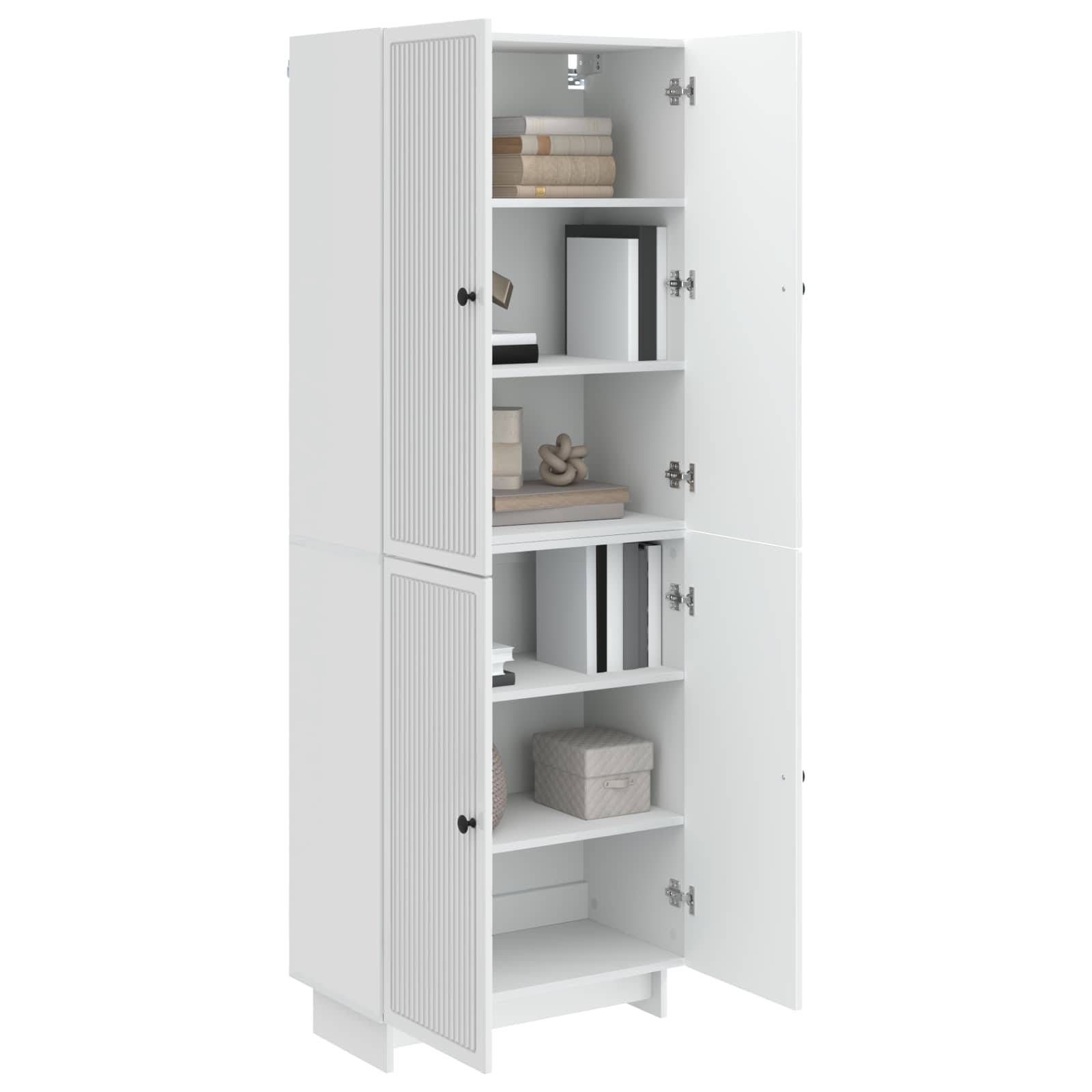 vidaXL Schrankset 2 pcs Hochglanz Weiß 66 x 34,5 x 90 cm Holzwerkstoff