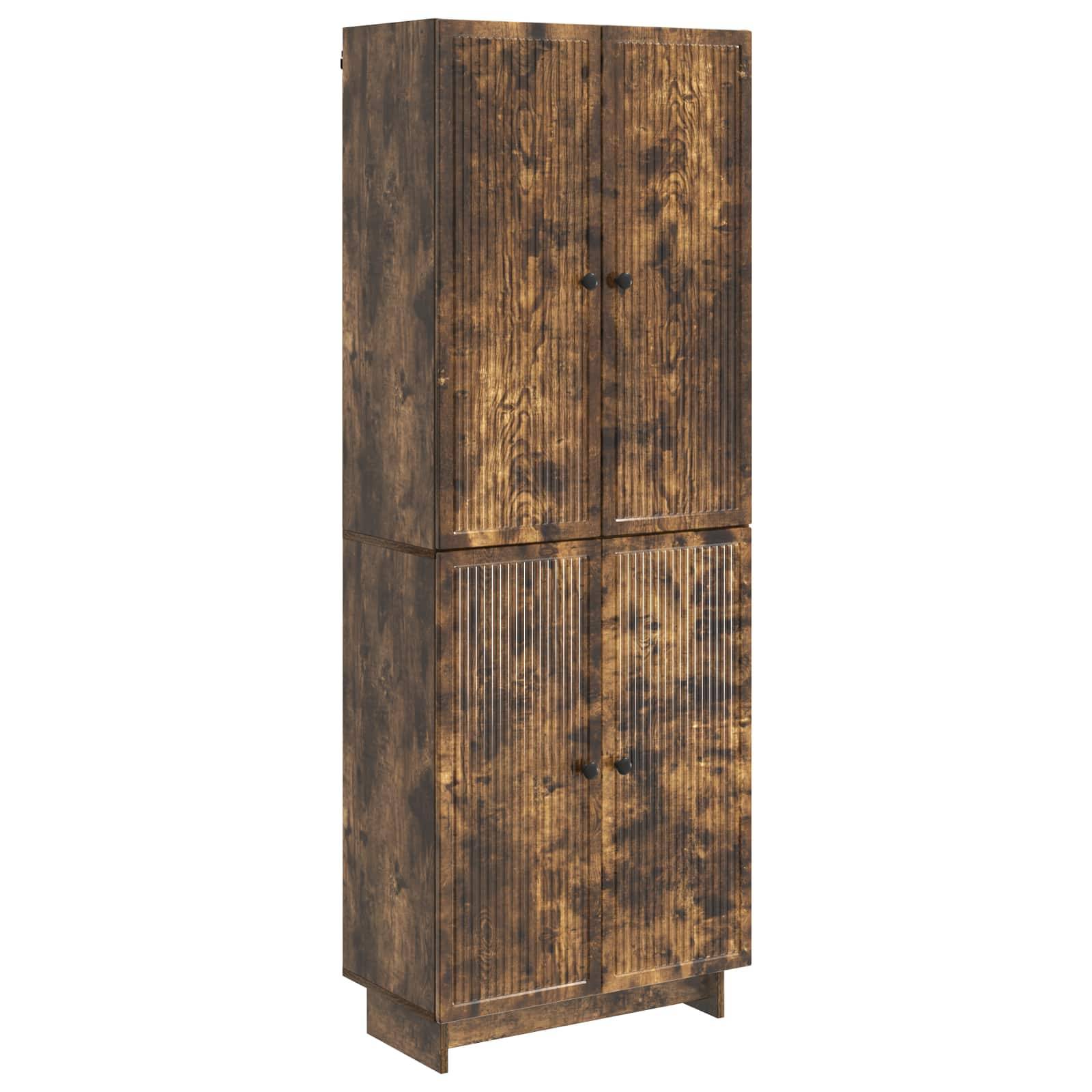 vidaXL Schrankset 2 pcs Geräucherte Eiche 66 x 34,5 x 90 cm