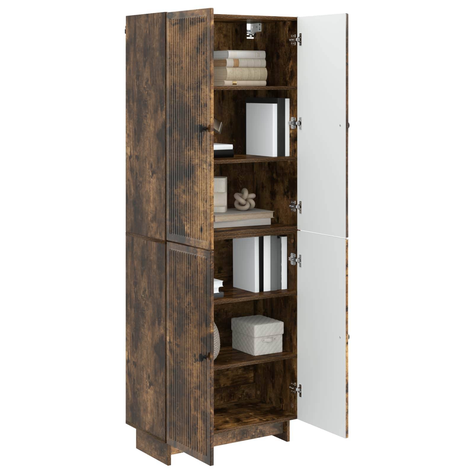 vidaXL Schrankset 2 pcs Geräucherte Eiche 66 x 34,5 x 90 cm