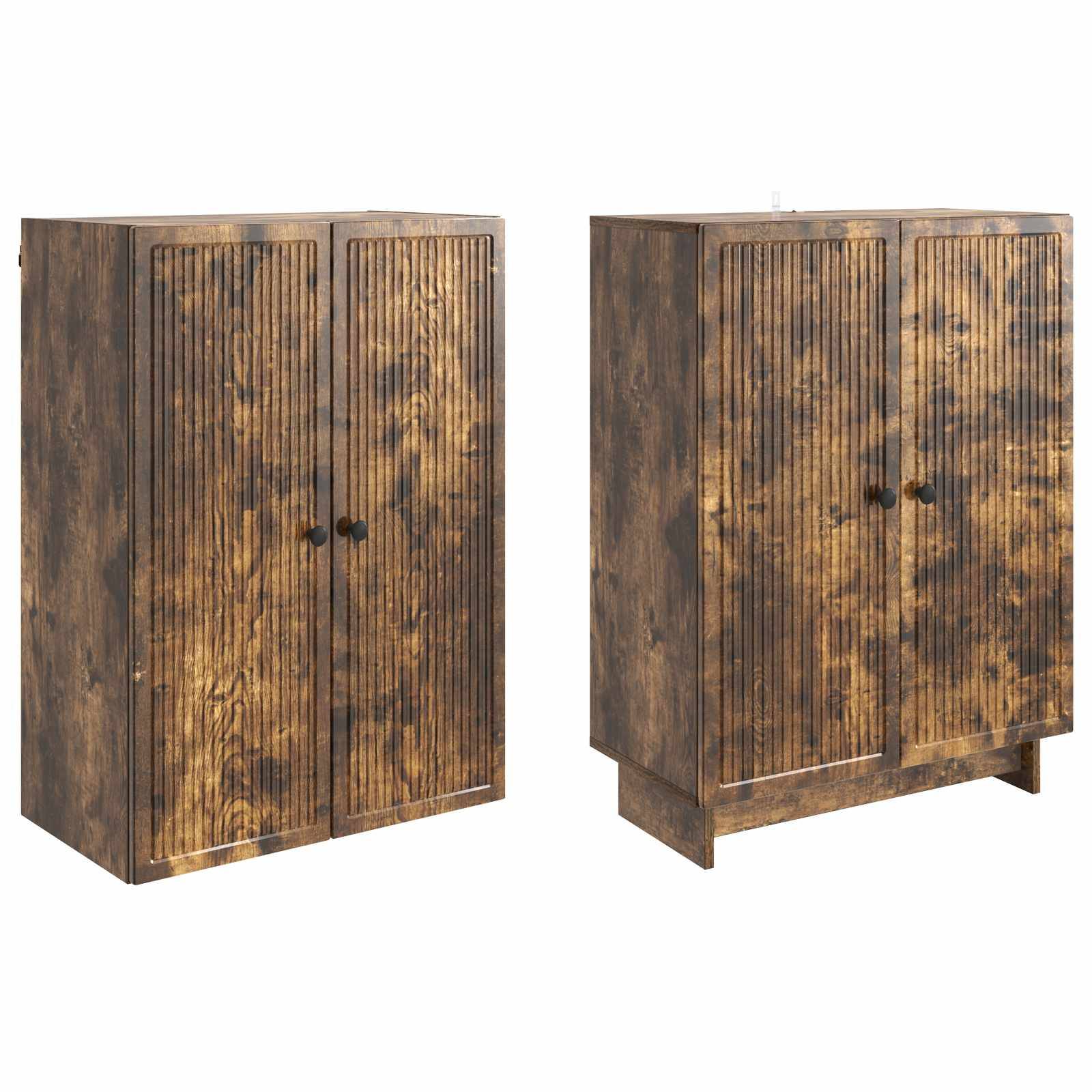 vidaXL Schrankset 2 pcs Geräucherte Eiche 66 x 34,5 x 90 cm
