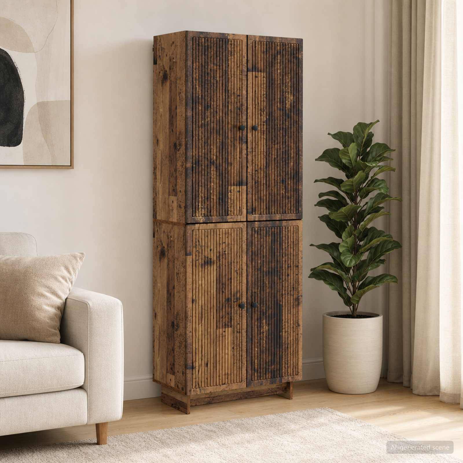 vidaXL Schrankset 2 pcs Altholz 66 x 34,5 x 90 cm Holzwerkstoff