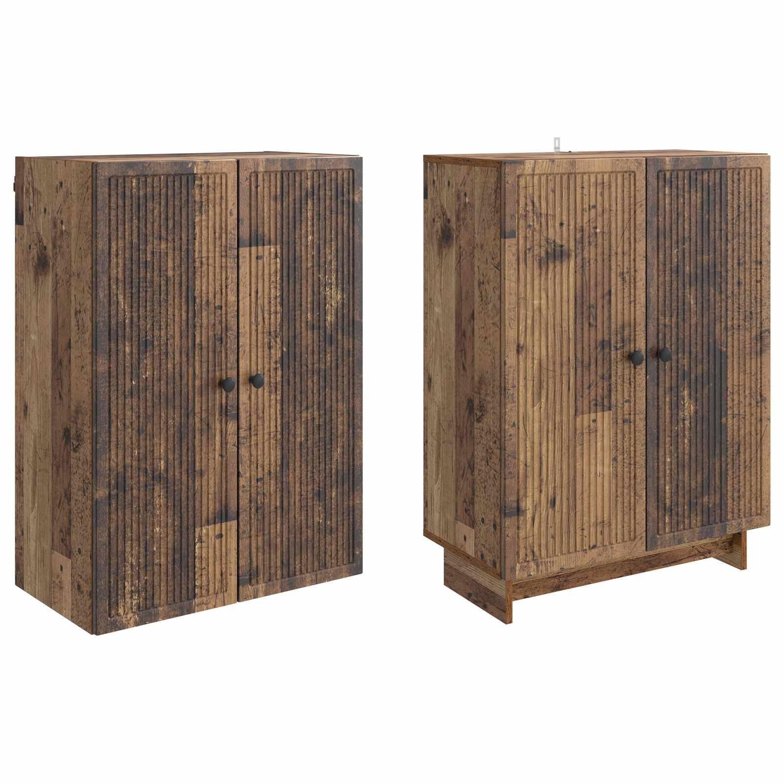 vidaXL Schrankset 2 pcs Altholz 66 x 34,5 x 90 cm Holzwerkstoff