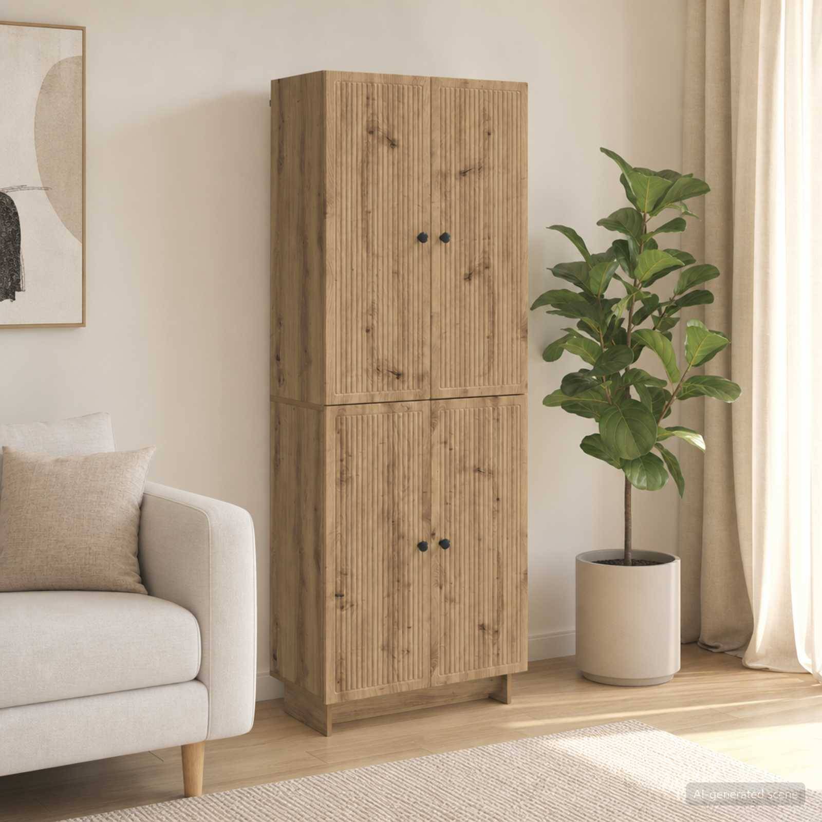 vidaXL Schrankset 2 Stk. Artisan-Eiche Holzwerkstoff