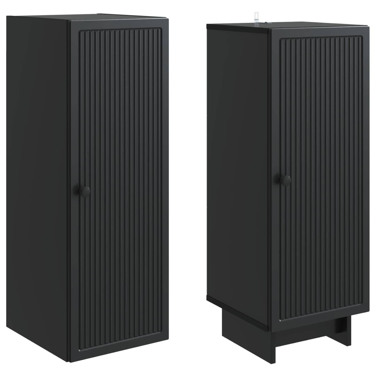 vidaXL Schrankset 2 pcs Schwarz 34,5 x 33 x 90 cm Holzwerkstoff