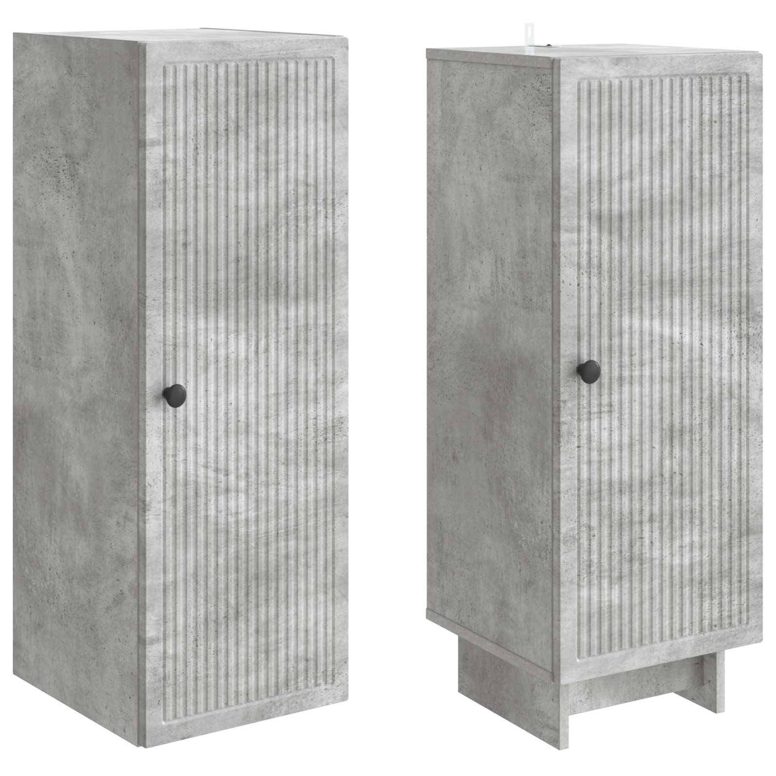 vidaXL Schrankset 2 pcs Betongrau 34,5 x 33 x 90 cm Holzwerkstoff