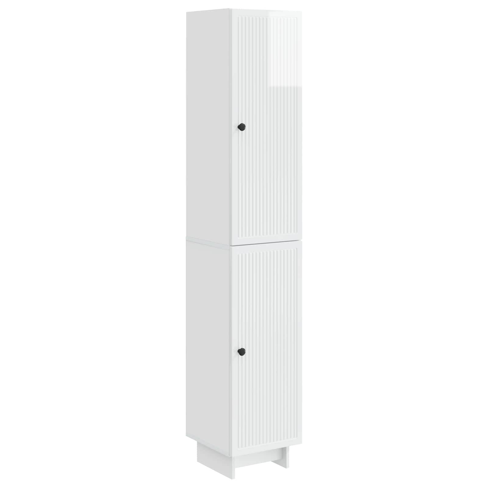 vidaXL Schrankset 2 pcs Hochglanz Weiß 34,5 x 33 x 90 cm Holzwerkstoff